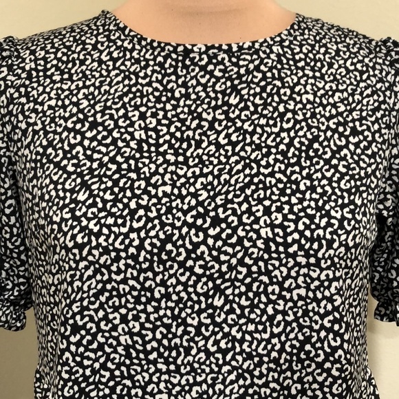 Francesca’s Collection Midi Dress Size Medium Black Leopard Animal Print - Picture 3 of 8